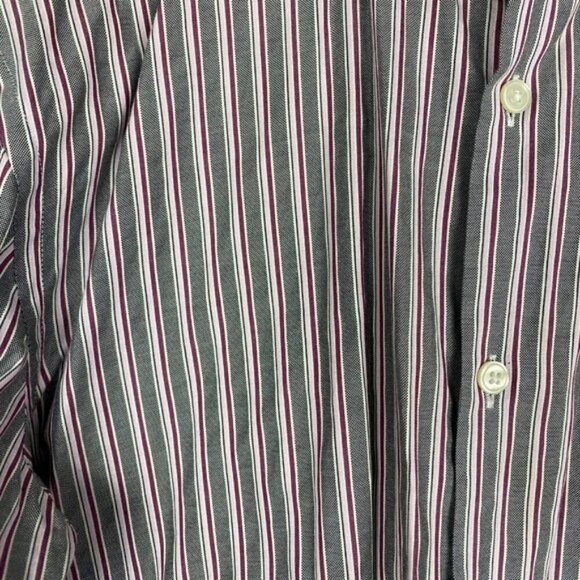 Hugo Boss Men's Purple Grey Striped Slim Fit Dress Shirt US 16 Size 41 - Picture 4 of 10